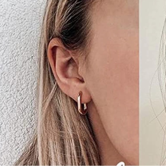 Jewelry - Faux gold small rectangle earrings